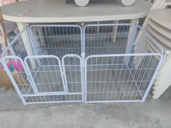 DOG Fence gate foldable white 
