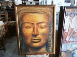 A Buddha Painting  Framed.
W.67 H.90 Cm.