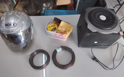 Container No. 2 
High Quality big Speaker / Two rolls of special Bonsai Wire / Boxed shoe cleaning Set / Crash Helmet.