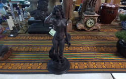 A Fibre Naked Lady with A Fish. H.37 Cm.