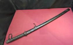 Japanese Samurai Sword with Leather Case. L.99 Cm.