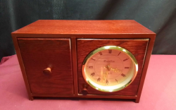Papillon Wooden Box Clock with Drawer (new in box). 
