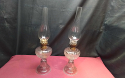 2x Lovely Glass Lamps.H.50 Cm.