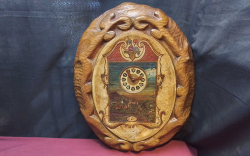 Old Wooden Clock(working) W.44 H.56 Cm. 