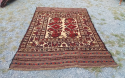 Afghan hand knotted unusal Kilim carpet. 195x257 Cm