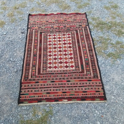 Small Rug Kilim carpet. Size 95x145 Cm