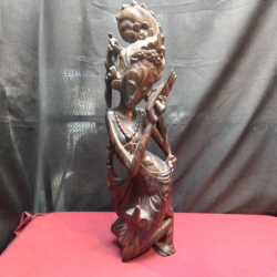 Vintage Balinese Wood Carving. W.18 H.60 Cm.