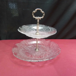 A Lovely Cake Plate. W. 28 Cm. H.26 Cm.