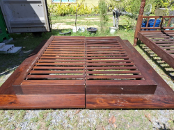 A Queen Size Teak Wood Lower Bedding.