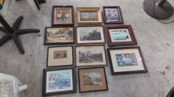 A Large Amount of 10 Various Paintings Engravings  And Prints