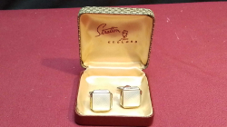 Pair Gilt / MOP Cuff Links Boxed.