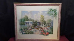 An Oil of Nice Garden Still Framed and Glazed. W.67 H.57 Cm. 