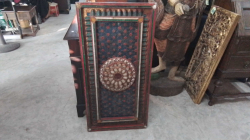 A Tibetan Wall Hanging Wooden Picture with Semi Precious Inlay. W.50 H.100 Cm.