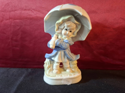 A Girl figurine with umbrella. H.18 cm W.10cm