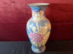 Blue and Pink floral vase