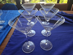 6x Cocktail glasses