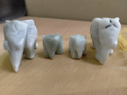 4 Lovely Small Green Jade Elephants.