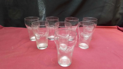 8 Vintage Original Coca Cola Glasses.