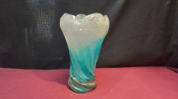 A Very Heavy Blue Murano Glass Vase. H.25 Cm.