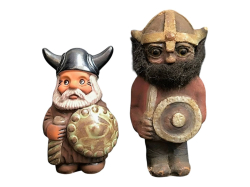 Rolf Berg pottery Viking figure and Nyform troll figure