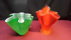 2 Art Glass Vases. H.16,23 Cm. 